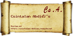 Csintalan Abdiás névjegykártya